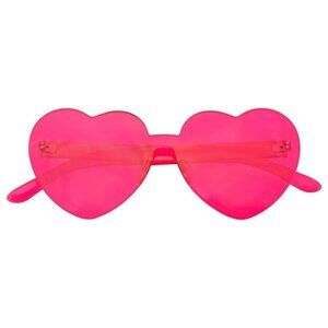 Heart Shape Sunglasses Translucent Shades In Hot Pink